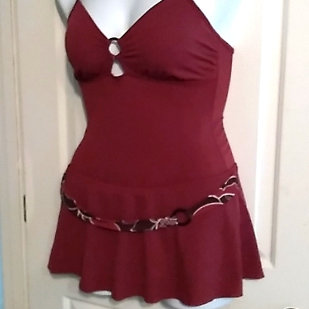 Womens two piece swimsuit with separate skirt